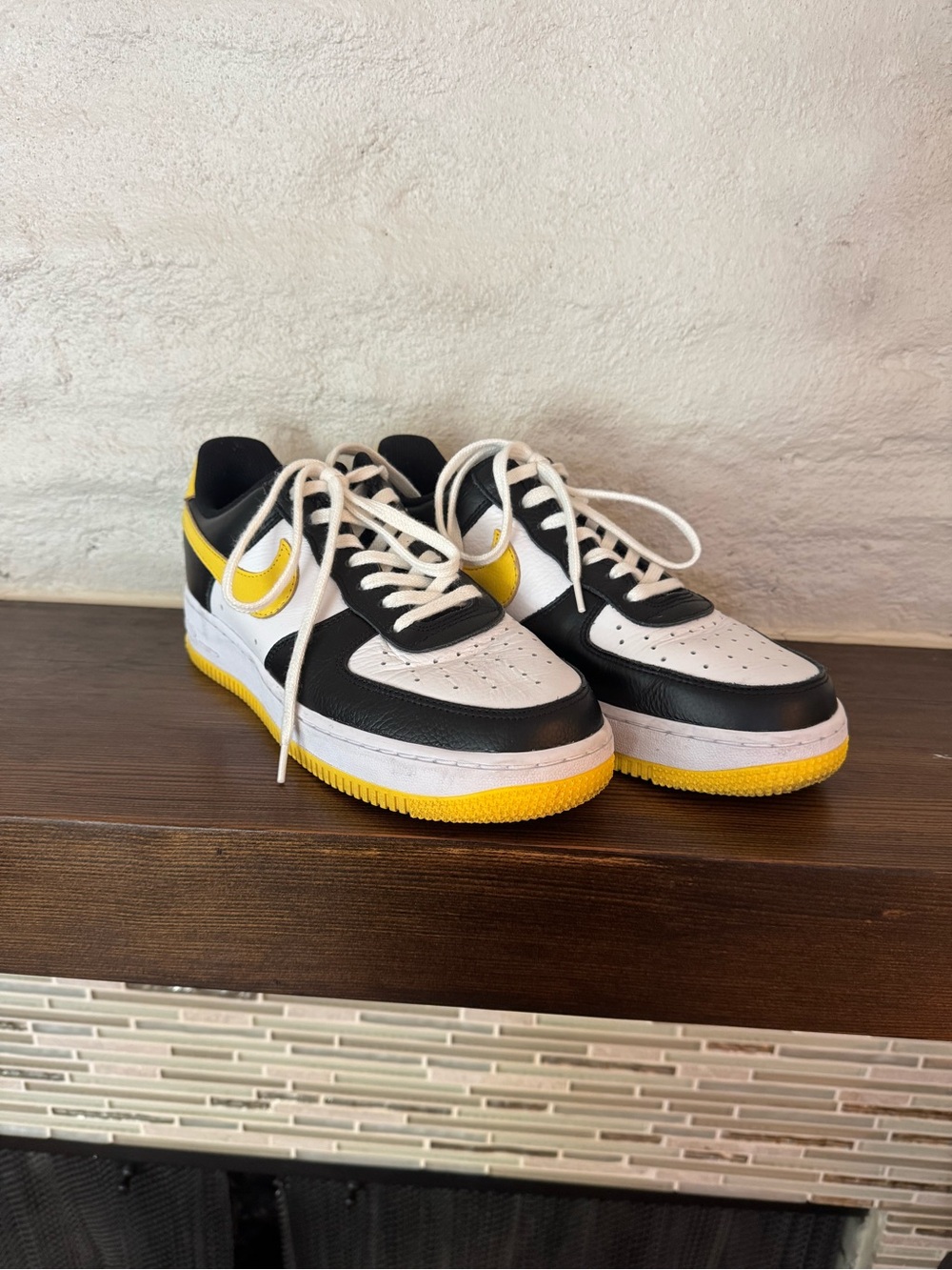 Women’s Nike Air Force 1 - black, white, yellow